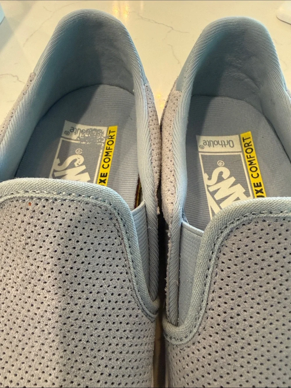 Vans Slip-On Sneakers in Light Blue Gray